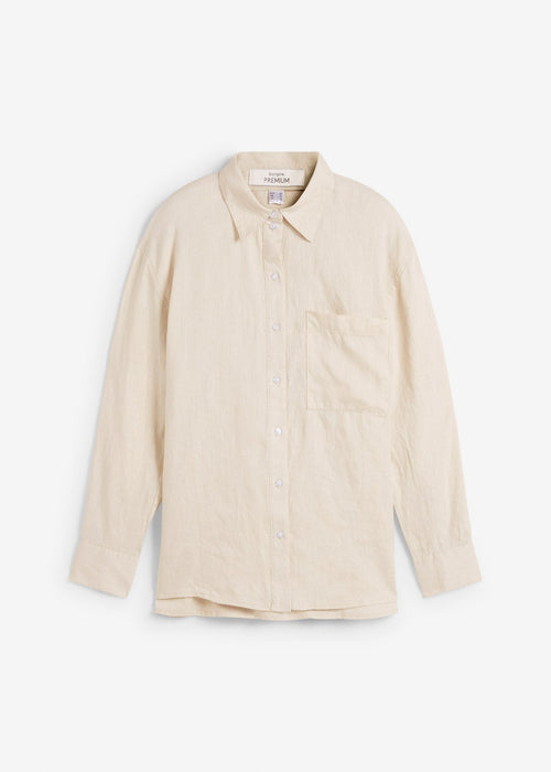 Široka bluza u kroju košulje od lana