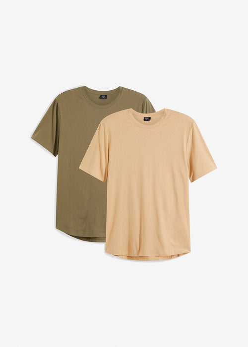 Duža T-shirt majica s okruglim rubom od organskog pamuka (2 komada)