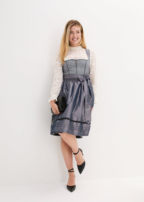 Dirndl sa žakard uzorkom i pregačom