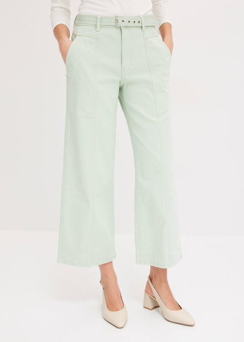 Stretch culotte hlače od kepera s remenom