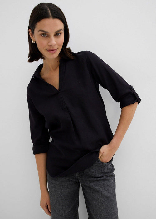 Platnena bluza s 3/4 rukavima