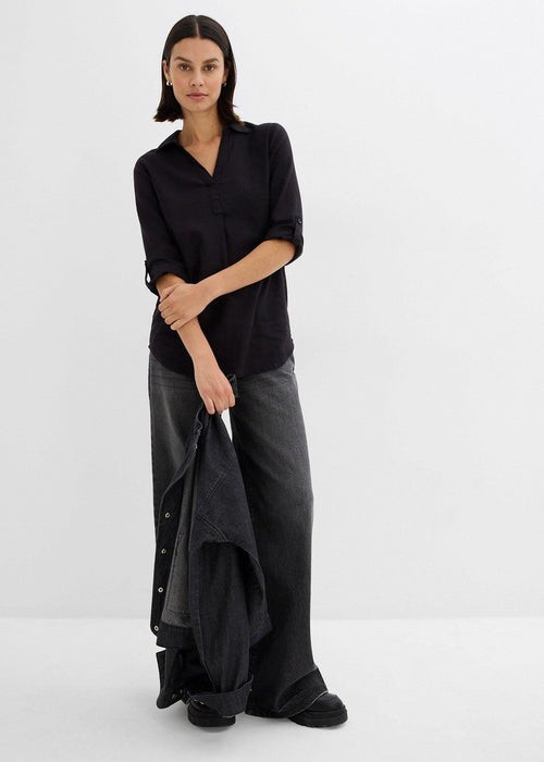 Platnena bluza s 3/4 rukavima
