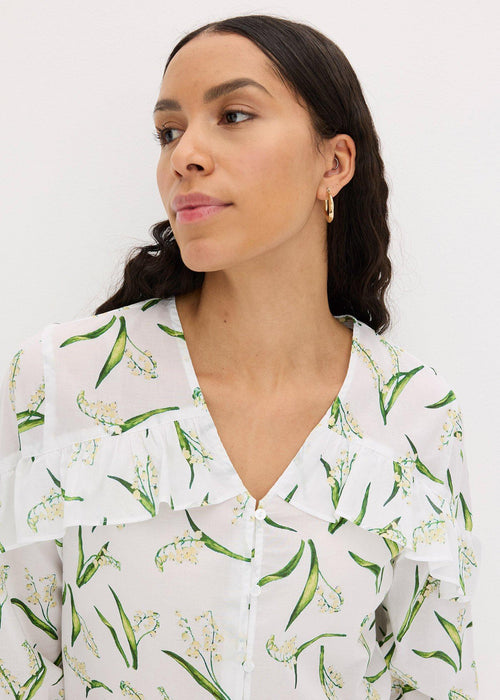 Bluza s uzorkom i volanima