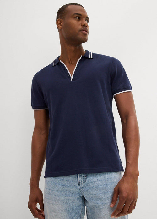 Polo majica s V izrezom od pikea