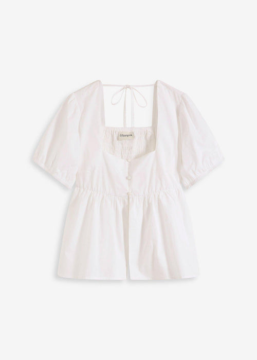 Bluza s balon rukavima i gumbima