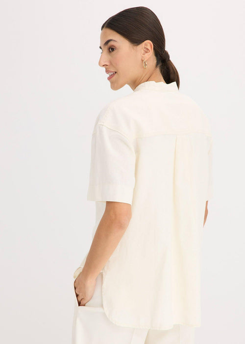 Bluza u kroju košulje od fine mješavine materijala s udjelom viskoze