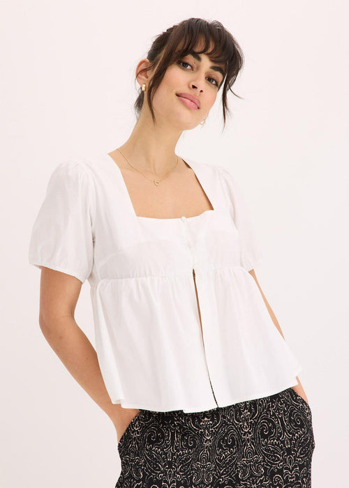 Bluza s balon rukavima i gumbima