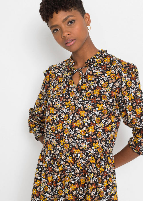 Haljina u kroju bluze s cvjetnim uzorkom od održive viskoze